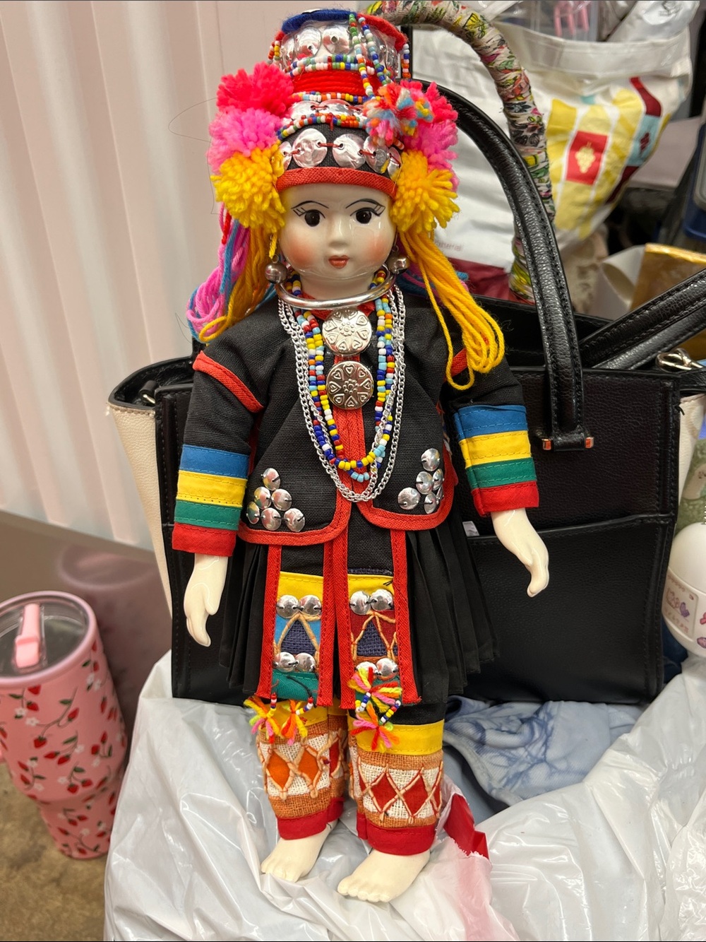 Handcrafted Multicolor Ethnic Decorative Doll – Vibrant Accent